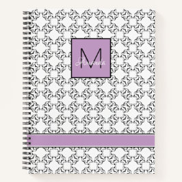 Violet Paars op zwart-wit patroon Notitieboek