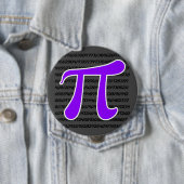 Violet Paars Pi-symbool Ronde Button 4,0 Cm (In situ)