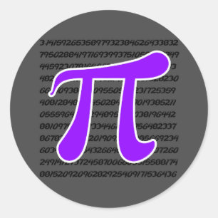 Violet Paars Pi-symbool Ronde Sticker