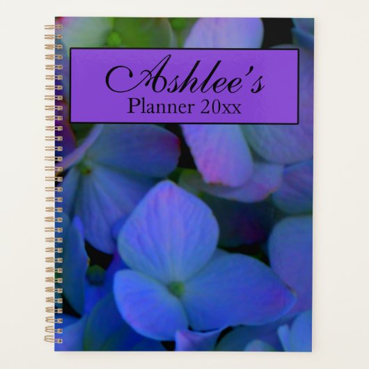 Violet paars roze blauw Hydrangeenbloemen Planner (Voorkant)