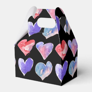 Violet Paars zwart hart 5 papieren doos Bedankdoosjes