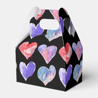 Violet Paars zwart hart 5 papieren doos Bedankdoosjes