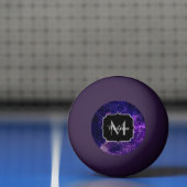 Violet paarse abstracte galaxy Custom Monogram Pingpongballen (Net)