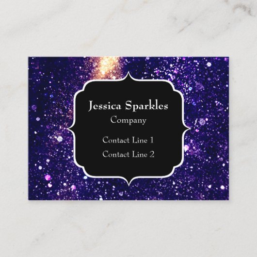 Violet paarse abstracte galaxy Custom Monogram Visitekaartje (Voorkant)