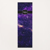 Violet paarse abstracte galaxy Custom Monogram Yogamat (Voorkant)