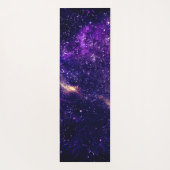 Violet paarse abstracte galaxy Custom Monogram Yogamat (Achterkant)