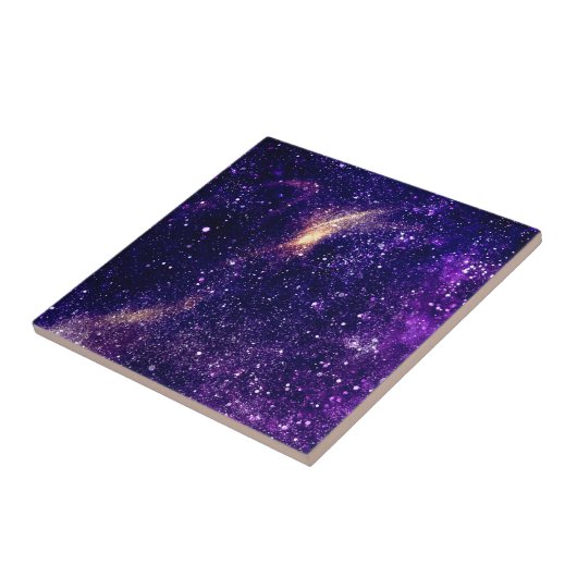 Violet paarse abstracte sterrenstelsel universum tegeltje (Zijkant)