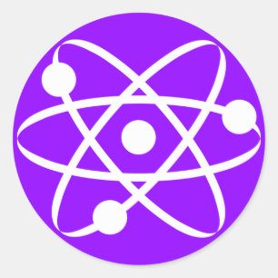 Violet Paarse Atom Ronde Sticker