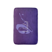 Violet Paarse Blauw rustieke Abstracte naam monogr Badmat (Voorkant Verticaal)