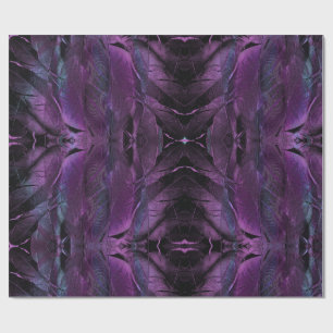Violet Paarse blauwe vedertextuur abstract Cadeaupapier