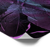 Violet Paarse blauwe vedertextuur abstract Poster (Hoek)