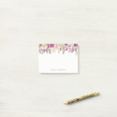 Violet Paarse bloemengepersonaliseerde Post-it Not Post-it® Notes (Op bureau)