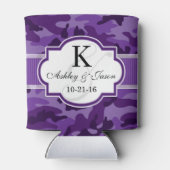 Violet Paarse Camo, Camouflage bruiloft Blikjeskoeler (Achterkant)