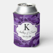 Violet Paarse Camo, Camouflage bruiloft Blikjeskoeler (Blikje Achterkant)