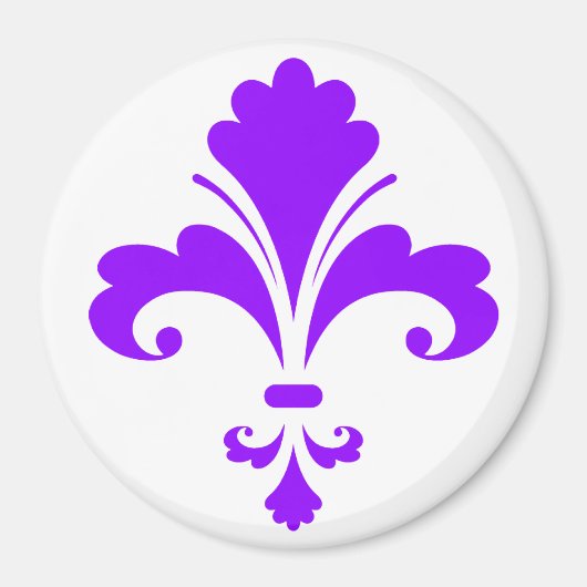 Violet Paarse Fleur-de-lis Magneet (Voorkant)