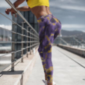 Violet Paarse goudmetallische Folie marmer Stone Leggings