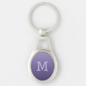 Violet Paarse Gradiënt aangepaste monogram sleutel Sleutelhanger (Voorkant)