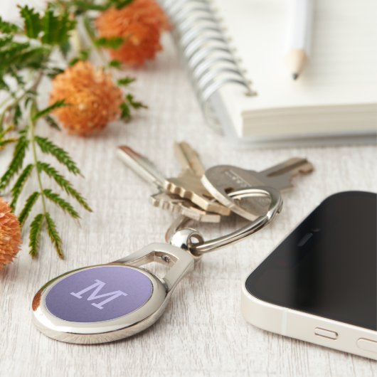 Violet Paarse Gradiënt aangepaste monogram sleutel Sleutelhanger (Zijkant)