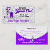 Violet Paarse groom op gezelschapsdieren Afsprakenkaartje (Voorkant / Achterkant)