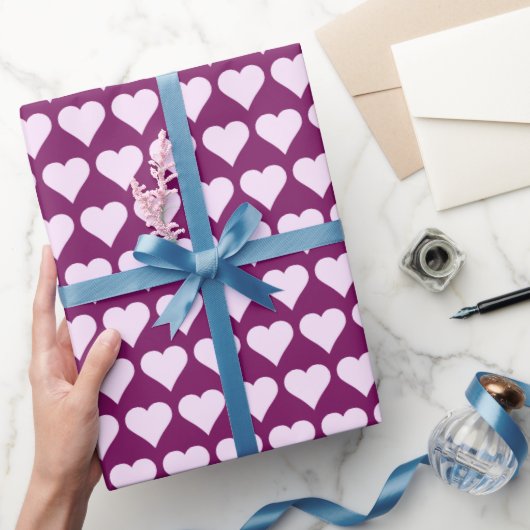 Violet Paarse harten minimaal Cadeaupapier (Geschenken)