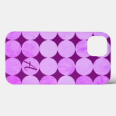 Violet, Paarse magenta & roze cirkels Monogram Case-Mate iPhone Case (Achterkant (horizontaal))