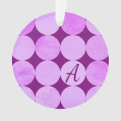 Violet, Paarse magenta & roze cirkels Monogram Ornament (voorkant)