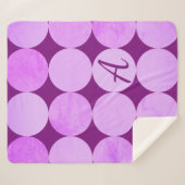 Violet, Paarse magenta & roze cirkels Monogram Sherpa Deken (Voorkant (horizontaal))