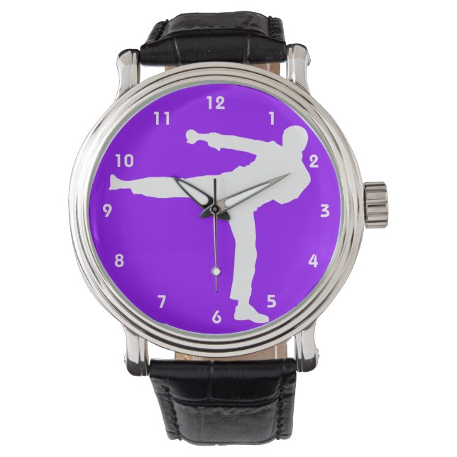 Violet Paarse Martial Arts Horloge (Voorkant)