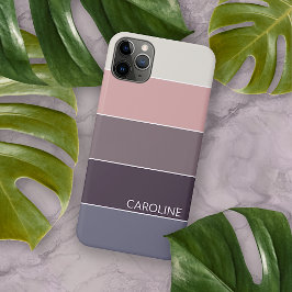 Violet Paarse Mauve Taupe Perzik Roze Strepen Art iPhone 11 Pro Max Hoesje