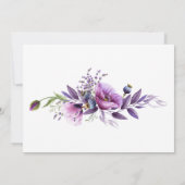 Violet Paarse Mauve Wildflower Lijst Weddenschap | Kaart (Achterkant)