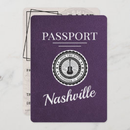 Violet Paarse Nashville Passport Bewaar de datum Save The Date