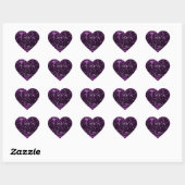 Violet Paarse plum Glitter Glam Dank je wel Hart Sticker (Vel)