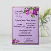 Violet Paarse Roos Gothic bruiloft Kaart (Staand voorkant)