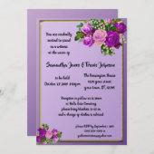 Violet Paarse Roos Gothic bruiloft Kaart (Voorkant / Achterkant)