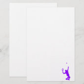 Violet Paarse Tennis Briefpapier (Voorkant / Achterkant)