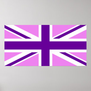Violet Paarse Union Jack Poster