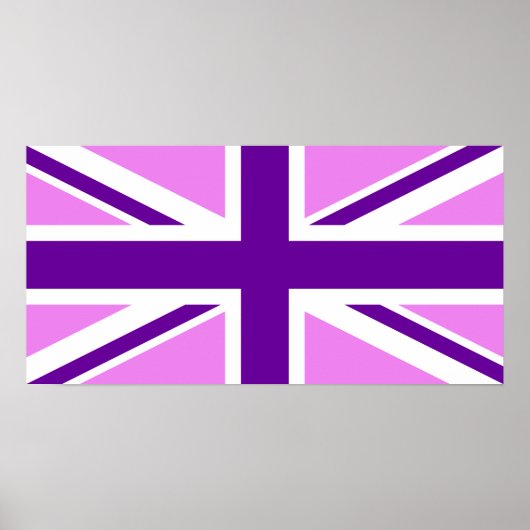 Violet Paarse Union Jack Poster (Voorkant)