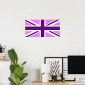 Violet Paarse Union Jack Poster (Thuiskantoor)