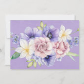 Violet Paarse Waterverf Florals Dank je kaarten (Achterkant)