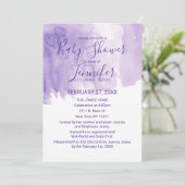 Violet Paarse Waterverf Splash Baby shower Kaart (Staand voorkant)