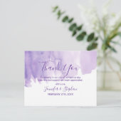 Violet Paarse Waterverf Splash Bedankt Briefkaart (Staand voorkant)