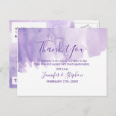 Violet Paarse Waterverf Splash Bedankt Briefkaart (Voorkant / Achterkant)