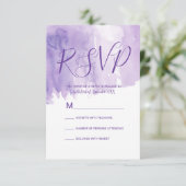 Violet Paarse Waterverf Splash RSVP Kaartje (Staand voorkant)