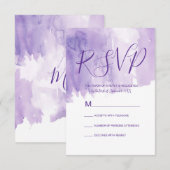 Violet Paarse Waterverf Splash RSVP Kaartje (Voorkant / Achterkant)
