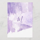 Violet Paarse Waterverf Splash Wedding Menu (Achterkant)