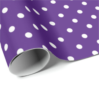 Violet Paarse | Wit Polka Dot inpakpapier