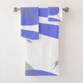 Violet Paarse witte en grijze Abstracte kunst Bad Handdoek (Insitu)