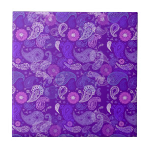 Violet paisley tegeltje