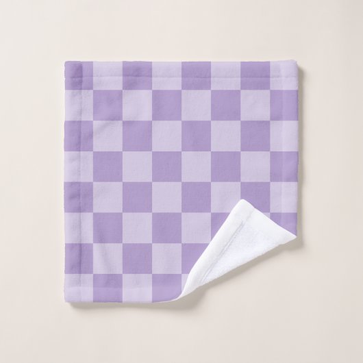 Violet pâle et pastel en damier monochrome (Gant de toilette)