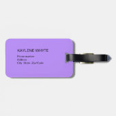 Violet Palm Leaves Gepersonaliseerd Bagagelabel (Achterkant horizontaal)